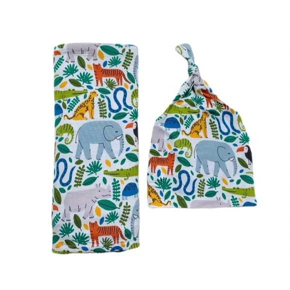 🐘🐅NWOT LS Jungle Safari Swaddle🐅🐘